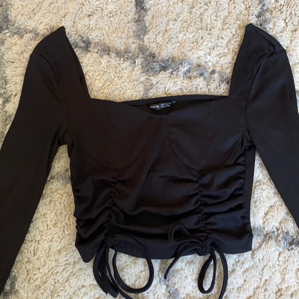 Black synch bottom long sleeve top
